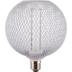 נורת לד רשת כדור לבן גדול, ניתן לעמעום - EUROLUX - GLQ-MER125WH/18K - E27 - 130Lm/1800K - 3.5W