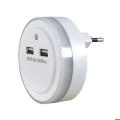 מנורת לילה - פלוטו - טבעת עם חיישן אור + SM-06132/DL - 12W IN CHARG - 6500K - 0.4W - 2XUSB