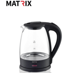 קומקום חשמלי זכוכית, שחור, דגם: צ'ארלסטון - MATRIX - MX-CHRL-BK - 1800W 1.8L