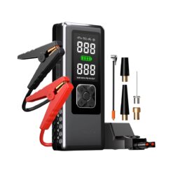 בוסטר התנעה/סוללת חירום 12000mAH משולב קומפרסור, תצוגה דיגיטלית - SAKAL - 107150 - SKL-P300