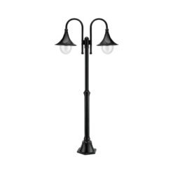 עמוד תאורה כפול | דייגים | 206cm | שחור | ‏OMEGA | OM-DGMHGX2-2.0-BK | IP44 | E27 X2 | 75W Max X2