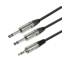 כבל סאונד מקצועי - 2X PL 6.3 (Mono) - PL 3.5 (Stereo) - AUX - אורך 2 מטר - PROAUDIO - 103521 - SKL-853