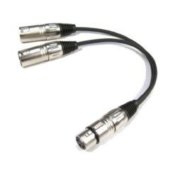 כבל סאונד מקצועי - מפצל מיראז' -  XLR (נקבה) -  XLR X2 (זכר) - אורך כ-0.3 מטר - PROAUDIO - 103527 - SKL-861