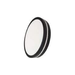 צמוד תקרה/קיר מוגן מים - עגול,  עם טבעת היקפית מוארת, גוף שחור - OMEGA - OM-MONO-55W-CCT-BK-S - IP65 - 380ØX40Hmm - CCT-3 - 55W - MONO SLIM