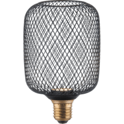 נורת לד רשת מגדל שחור, ניתן לעמעום - EUROLUX - GLQ-MES100SMD-BK/WW - E27 - 220Lm/3000K - 3.5W