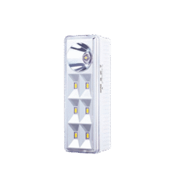 תאורת חירום ניידת - 160Lm - 1+6 LED - SNOW - סוללת ליתיום 3.7V/0.8Ah - שקע AC מתקפל - OMEGA - OM-8016S-3.7V-15