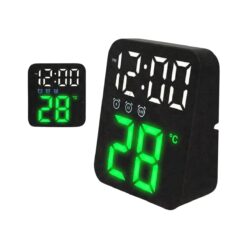 שעון מעורר בשילוב מד טמפרטורה, תצוגה ירוקה - שחור - SAKAL - 104228 - GH8015