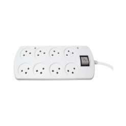 רב שקע 8 יציאות עם מפסק מואר | כבל עד 3 מטר | Wise Electric | 6903023 | DPS-8S