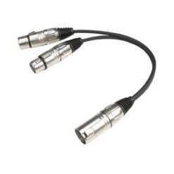 כבל סאונד מקצועי - מפצל מיראז' -  XLR (זכר) -  XLR X2 (נקבה) | כ-0.3 מטר | PROAUDIO | 103526 | SKL-866