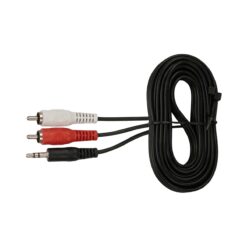 כבל אודיו - 2X RCA - PL 3.5 (Stereo) - AUX (אדום/לבן) - אורך כ-1.2 מטר - MASTER CABLE - 103007