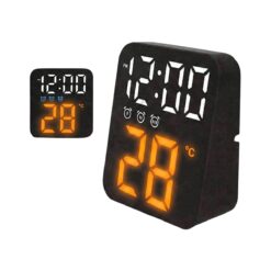 שעון מעורר בשילוב מד טמפרטורה, תצוגה כתומה - שחור - SAKAL - 104227 - GH8015
