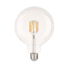 נורת פילמנט לד גלוב - 125mm  - דמוי להט - EUROLUX - GLS-NDGL125827W - E27/G125 - 720Lm/2700K - 8W