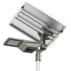 פנס הצפה סולארי מקצועי, עם גלאי תנועה, אסימטרית - ADVANSE - HiSOLAR124/CW - IP66 - 12,350Lm/4000K - 65W Max