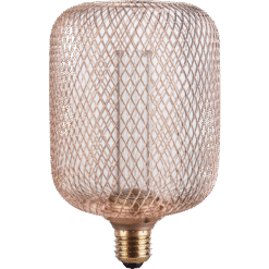 נורת לד רשת מגדל ורוד זהב, ניתן לעמעום - EUROLUX - GLQ-MES100RG/18K - E27 - 130Lm/1800K - 3.5W