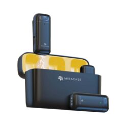 מיקרופון דש אלחוטי כפול, עם קייס טעינה - Type-C - צבע שחור - דגם: MIRACASE - 99700-901-12 - MWMC750