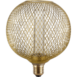 נורת לד רשת כדור זהב, ניתן לעמעום - EUROLUX - GLQ-MER125BG/18K - E27 - 130Lm/1800K - 3.5W