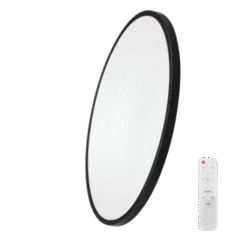 פאנל לד צמוד תקרה, כולל שלט, גוף שחור -  - OMEGA - NEXT-600-60W-BK-RC - 600Ø - CCT-3 - 60W - NEXT