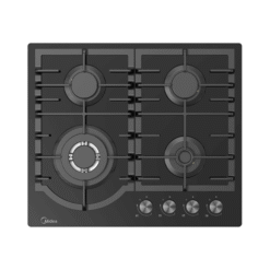 כיריים גז 4 להבות טורבו, 60 ס"מ, בגימור זכוכית שחורה, דגם: MIDEA - 6759 - MG60GH096ST1B-IL