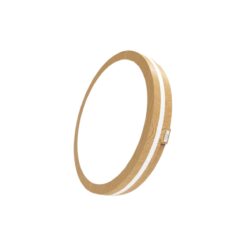 צמוד תקרה/קיר מוגן מים - עגול,  עם טבעת היקפית מוארת, גוף דמוי עץ - OMEGA - OM-MONO-50W-CCT-WD - IP65 - 385ØX50Hmm - CCT-3 - 50W - MONO