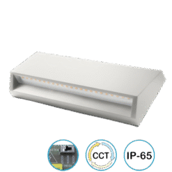 צמוד חומה/שבילית - פלטיניום גדול, גוף אפור - OMEGA - wall-1201-6W-GY-CCT - CCT-3 - 6W - PLATINUM