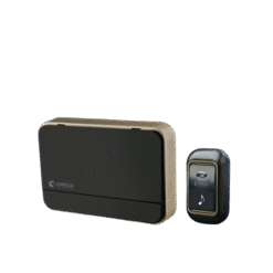 פעמון דלת DC, דיגיטלי, אלחוטי, DB182, צבע: שחור וזהב, 51 מנגינות - OMEGA - DB182-B-BK - IP44