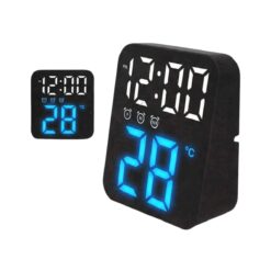 שעון מעורר בשילוב מד טמפרטורה, תצוגה כחולה - שחור - SAKAL - 104229 - GH8015