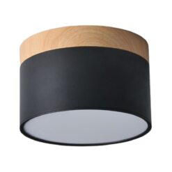 צילינדר צמוד תקרה, גוף שחור/עץ - OMEGA - OM-CHIC-10W-CCT-BK - CCT-3 - 10W - CHIC